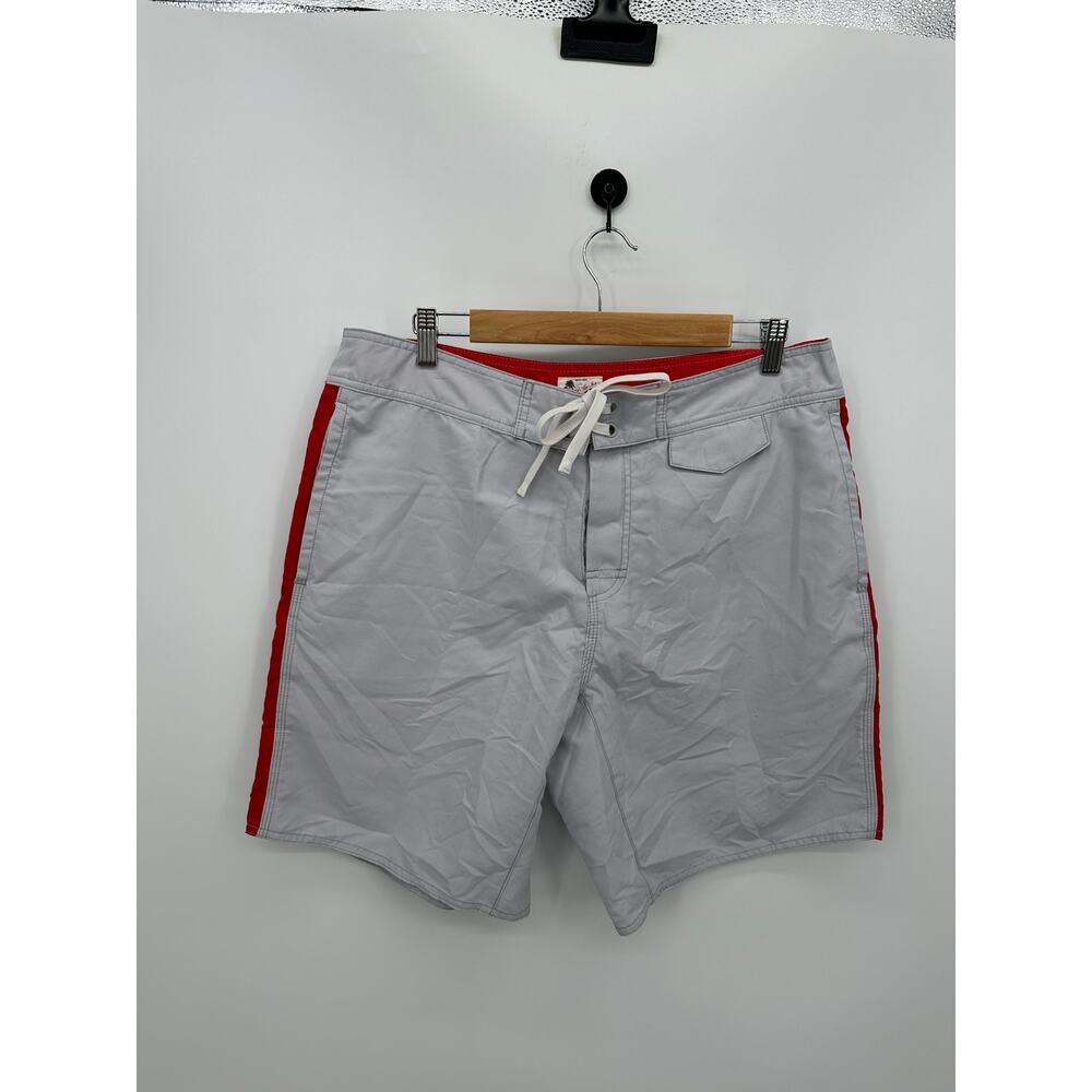 Gilded Age Inc Board Shorts Men XL Gray Red Tie Front Beach Vaca Swim Pool